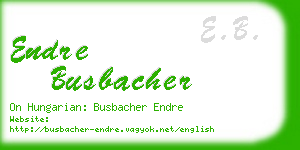 endre busbacher business card